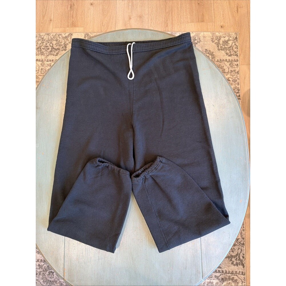 Vintage Jerzees Black Sweatpants Joggers Drawstring Size 2X Made in USA Russell